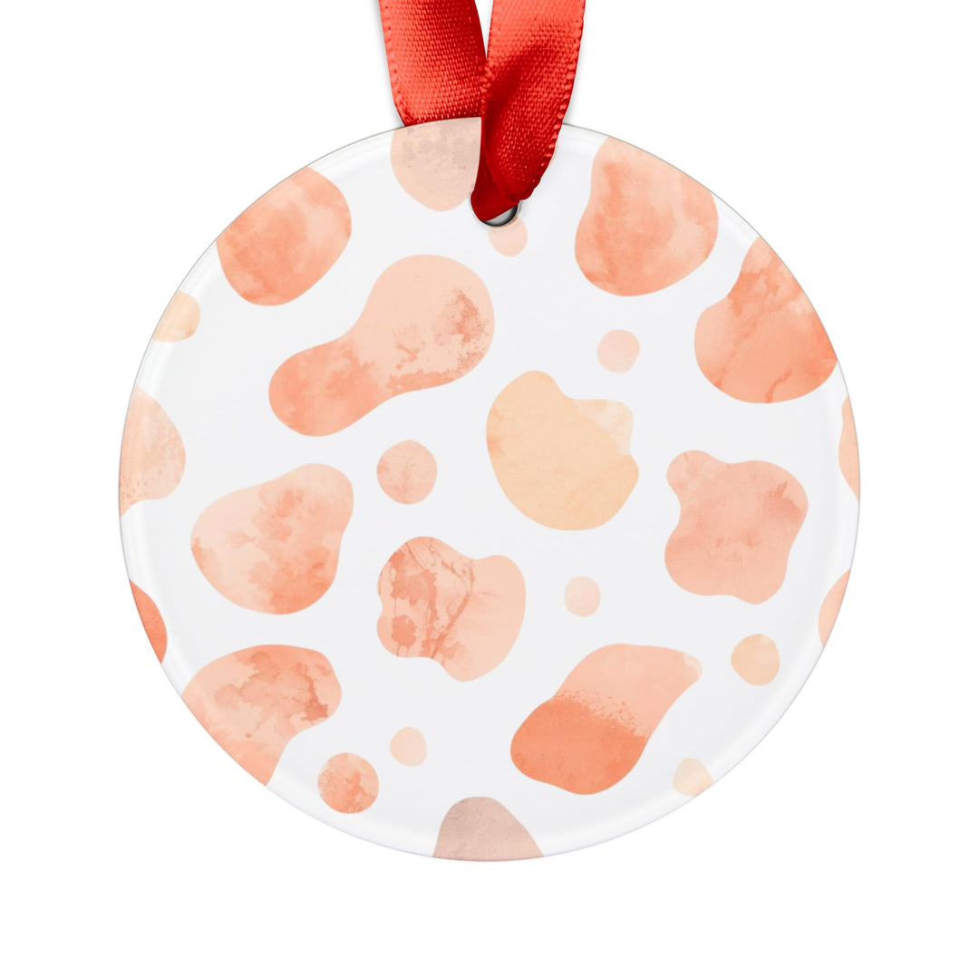 Personalized Acrylic Ornament with Ribbon – Modern Blush Black Watercolor Design