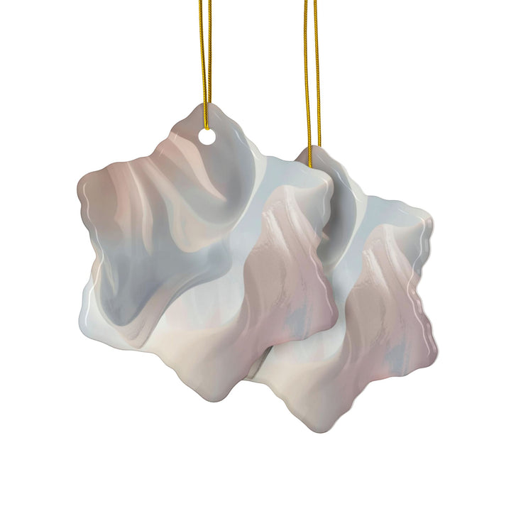 Custom Double-Sided Ceramic Ornaments – Modern Pastel Abstract – 1/3/5/10pc