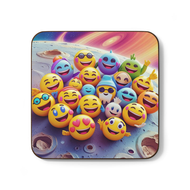 Emoji Cosmic Vibes Hardboard Coaster – Fun, Durable, Stylish Accent