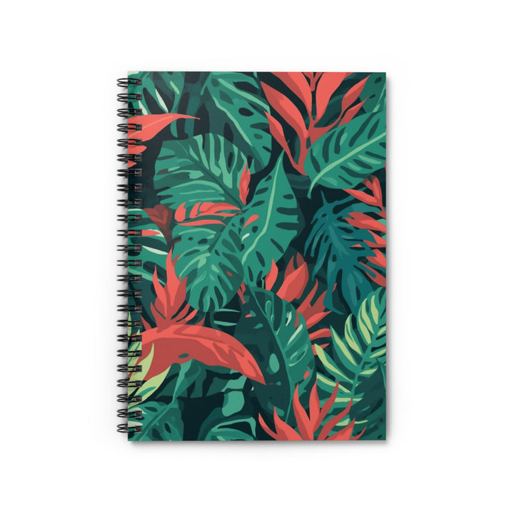 Vibrant Tropical Leaf Spiral Notebook – Ruled Line, Stylish & Durable