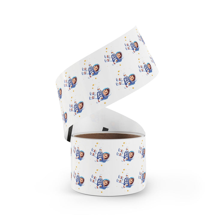 Space Astronaut Round Sticker Label Rolls – Durable, Fun Kids Design, Glossy