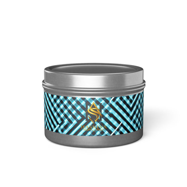 Modern Geometric Tin Candle – Handcrafted, Custom Scented, Art-Inspired
