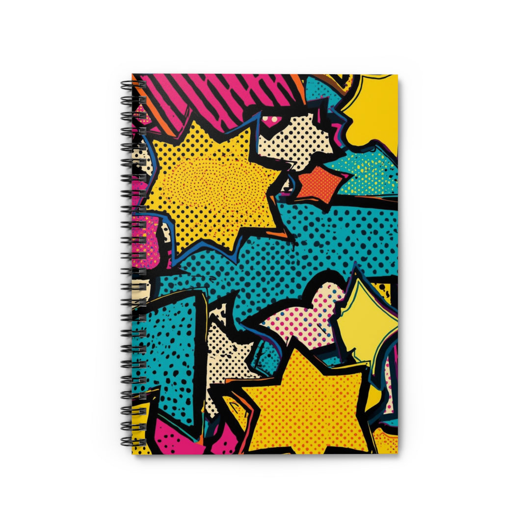 Pop Art Spiral Notebook – Ruled, Vibrant Comic Book Style, 6x8, Premium