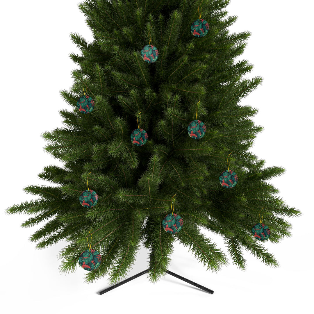 Custom Double-Sided Ceramic Ornaments – Tropical Leaf | 1/3/5/10 Pack