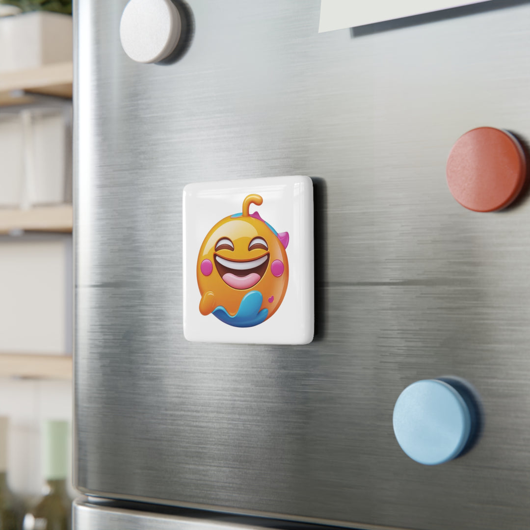Personalized Porcelain Square Magnet – Playful Emoji Art, Cheerful & Chic