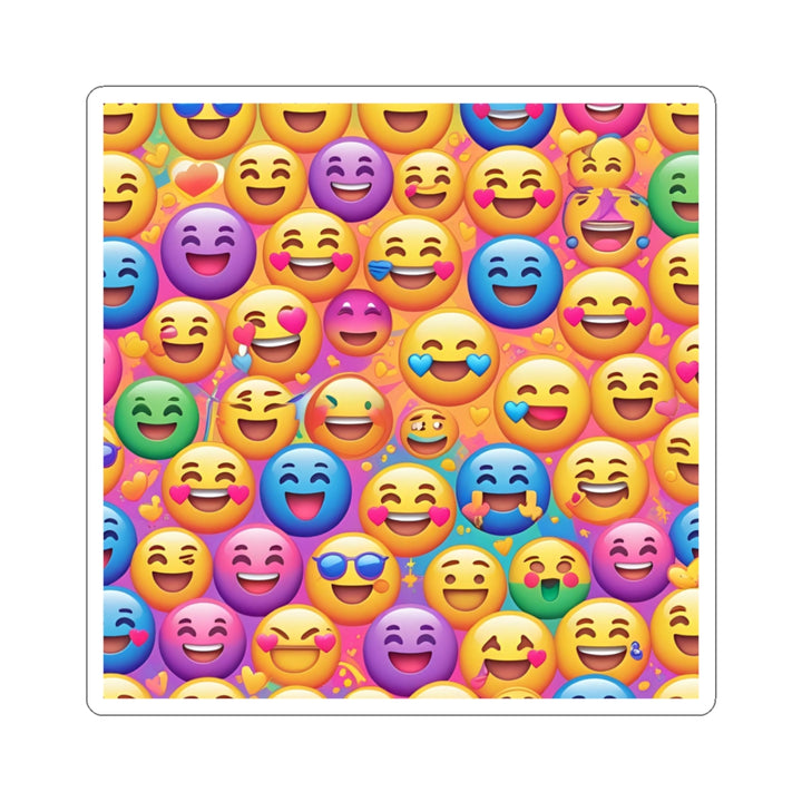 Vibrant Emoji Kiss-Cut Stickers – Fun, Happy Rainbow Smiley Faces Decor
