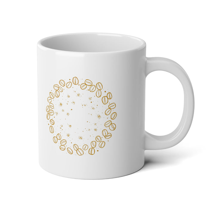 Jumbo 20oz Coffee Mug – Hand-Drawn Coffee Bean Art, Modern Café Chic