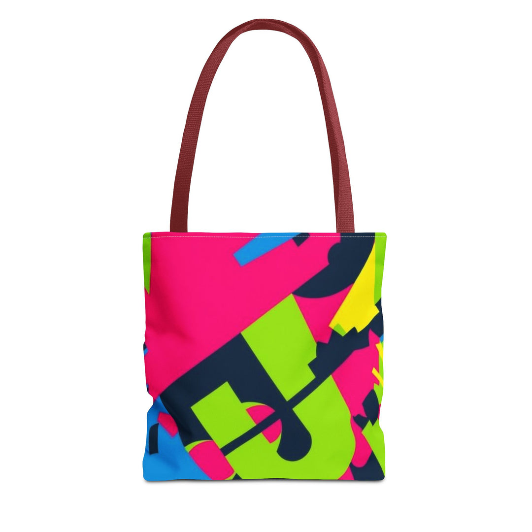 Bold Neon Geometry All-Over Print Tote Bag – Custom, Durable & Stylish