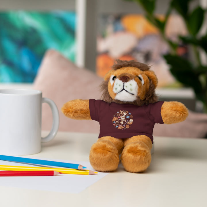 Custom Stuffed Animal w/ Coffee & Dessert Tee – Cute Plush Gift 8”