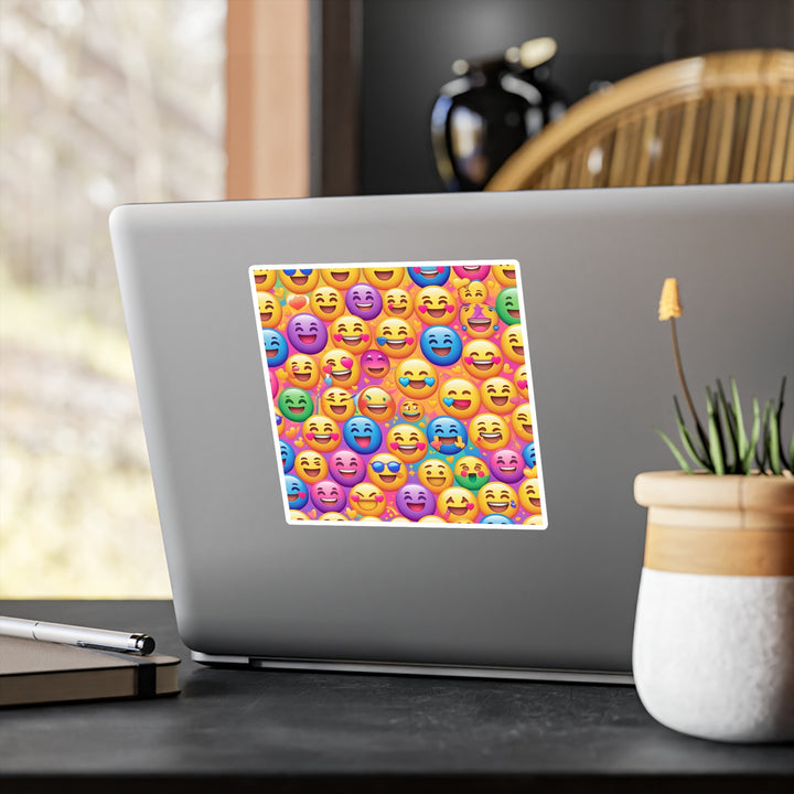 Vibrant Emoji Vinyl Kiss-Cut Stickers – Fun, Weatherproof, Custom Art