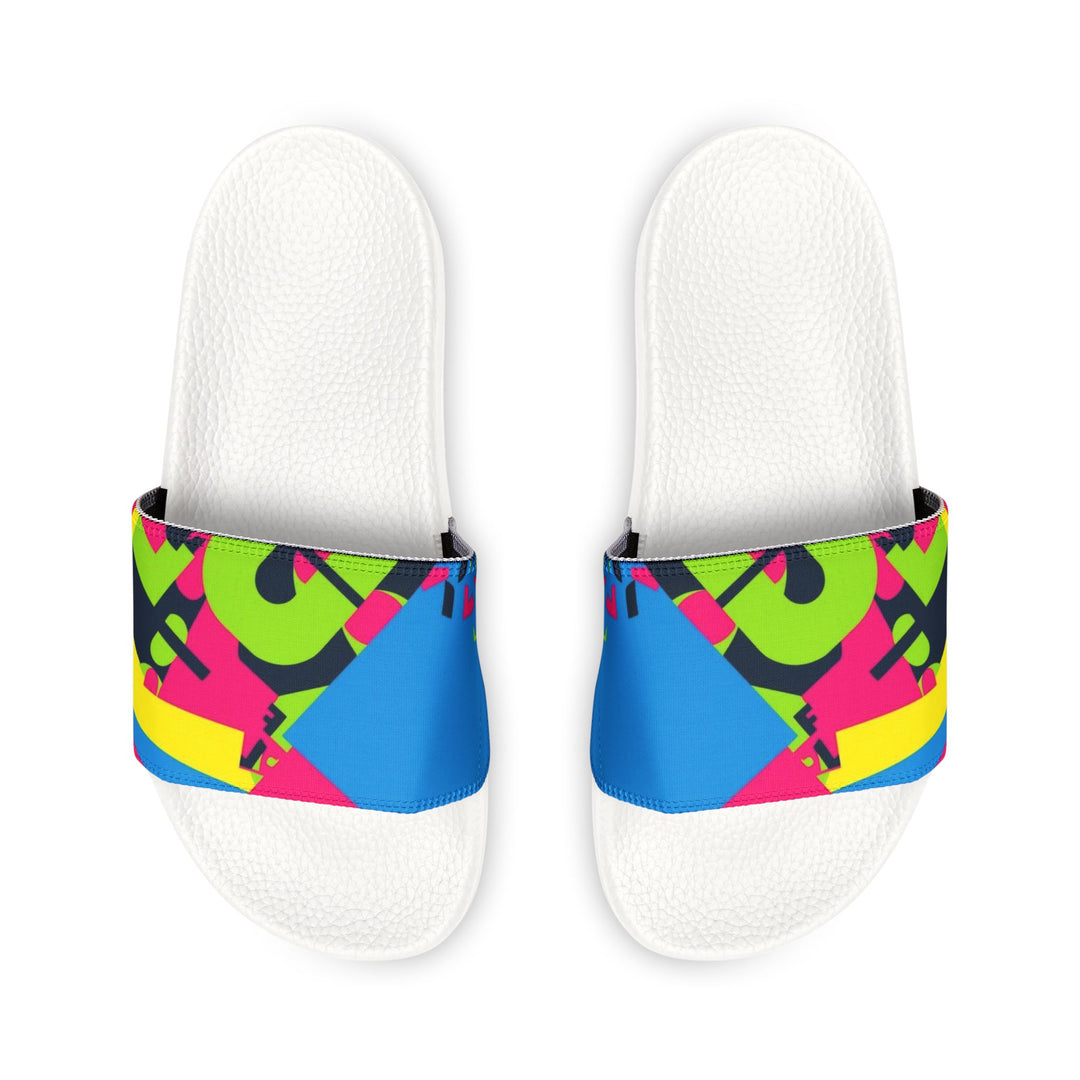 Men’s Removable-Strap Sandals – Neon Geometric, Custom Comfort, Urban Style