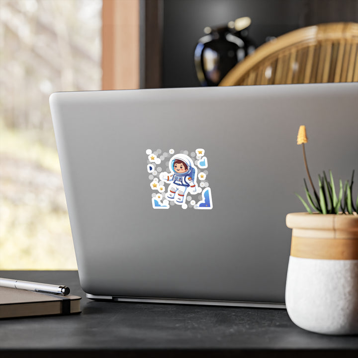 Space Astronaut Vinyl Kiss-Cut Sticker – Cute Cartoon, Matte & Weatherproof