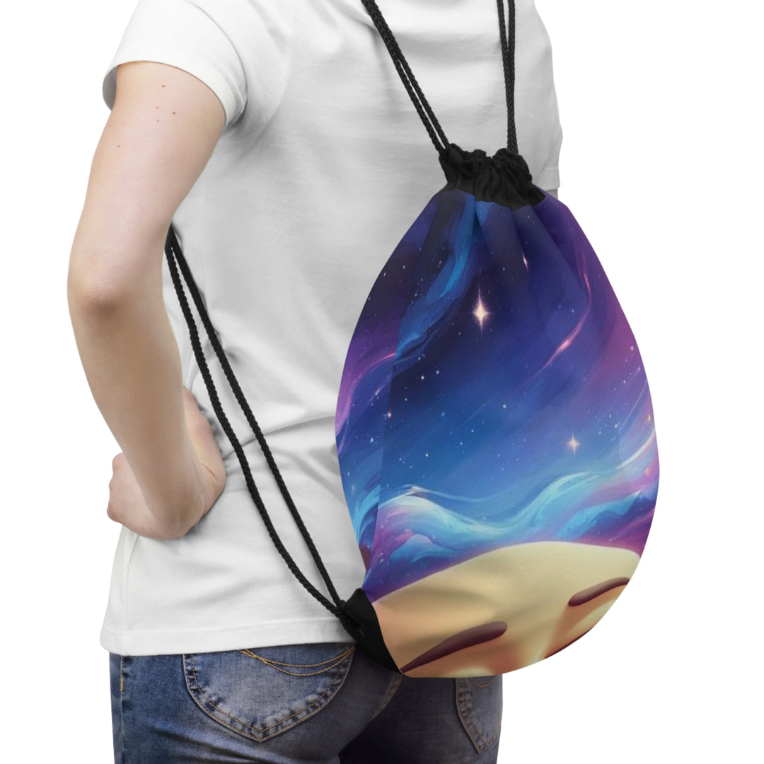Galaxy Moon Drawstring Bag – Lightweight, Trendy & Space-Themed Gym Sack