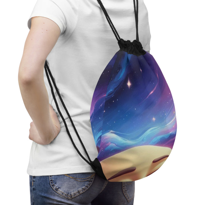 Galaxy Moon Drawstring Bag – Lightweight, Trendy & Space-Themed Gym Sack