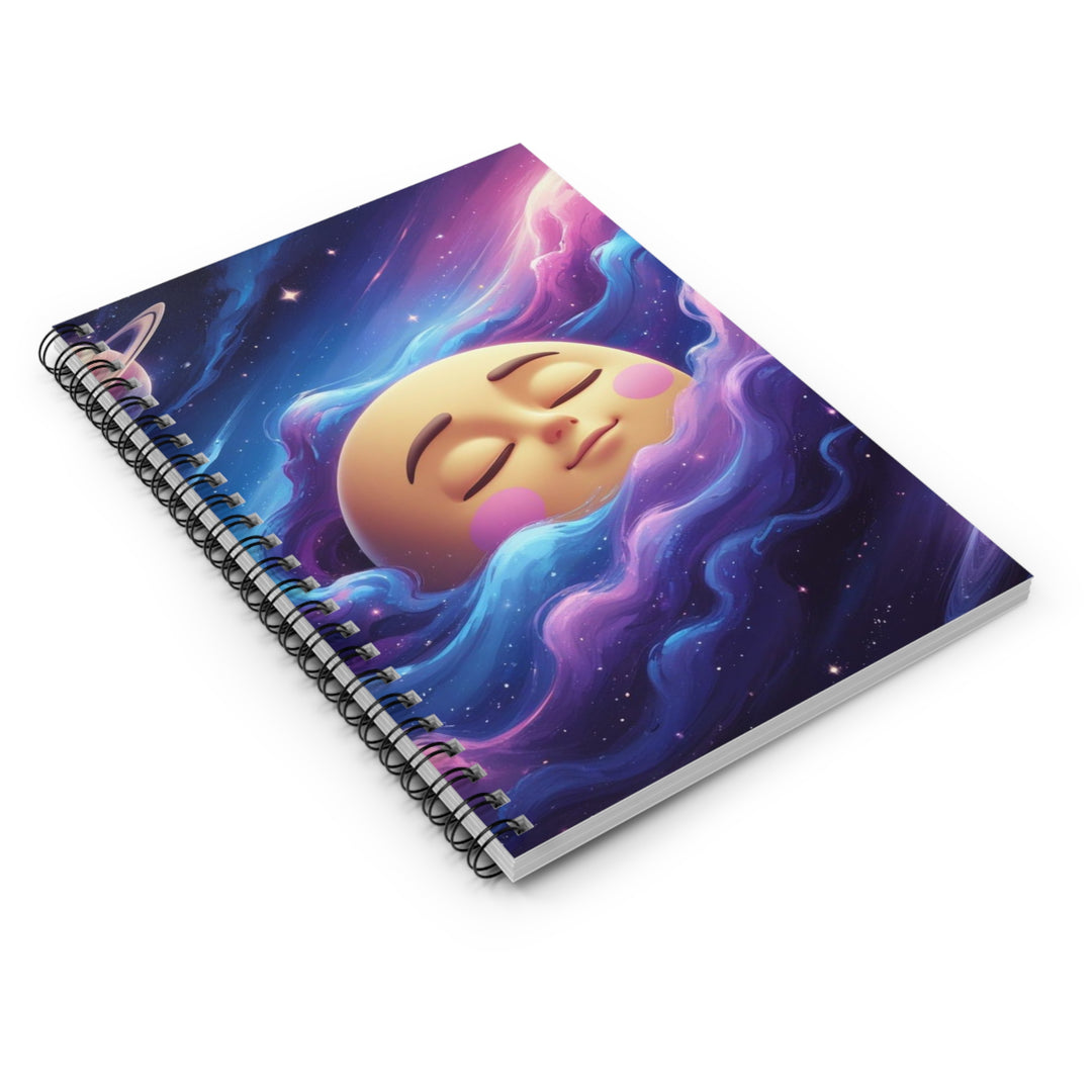 Dreamy Galaxy Spiral Notebook – Ruled, Cute Moon & Stars, Premium Paper