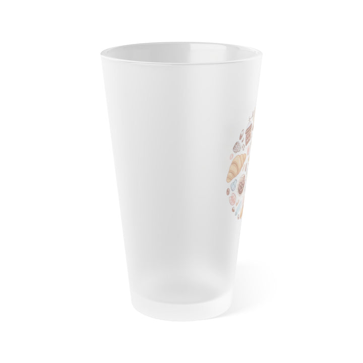 Custom 16oz Frosted Pint Glass – Cute Coffee & Dessert Café Design