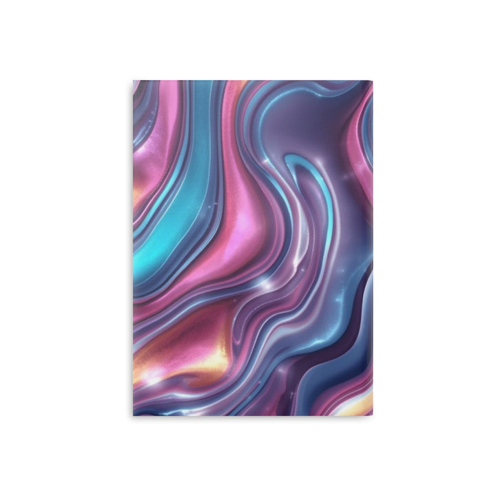 Hardcover Puffy Notebook – Luxe Iridescent Marble Swirl, Customizable, A4/A5/B5