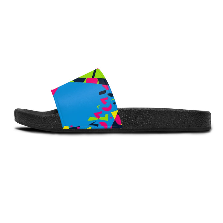 Neon Geometric Women's Slide Sandals – Trendy, Personalized, All-Day Comfort
