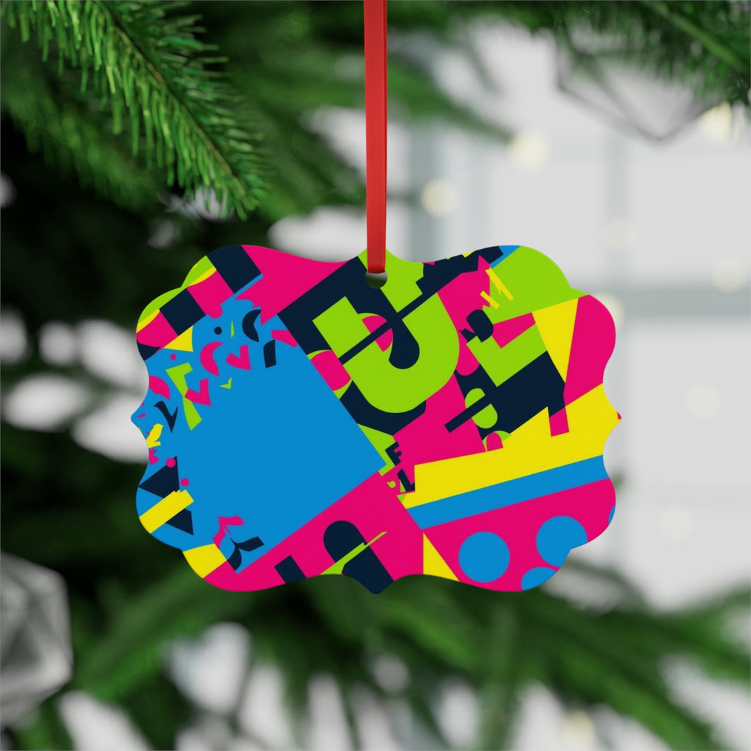 Bold Geometric Double-Sided Metal Plaque Ornament – Modern Abstract Decor