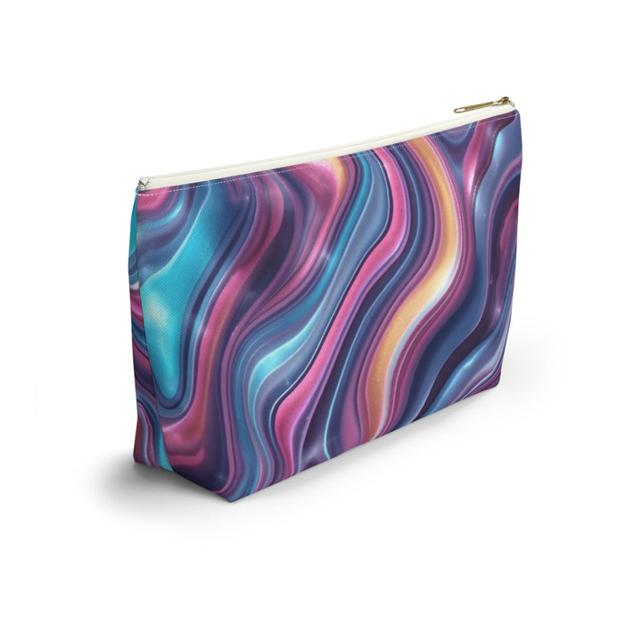 Chic Marble Swirl T-Bottom Accessory Pouch – Stylish, Durable Organizer
