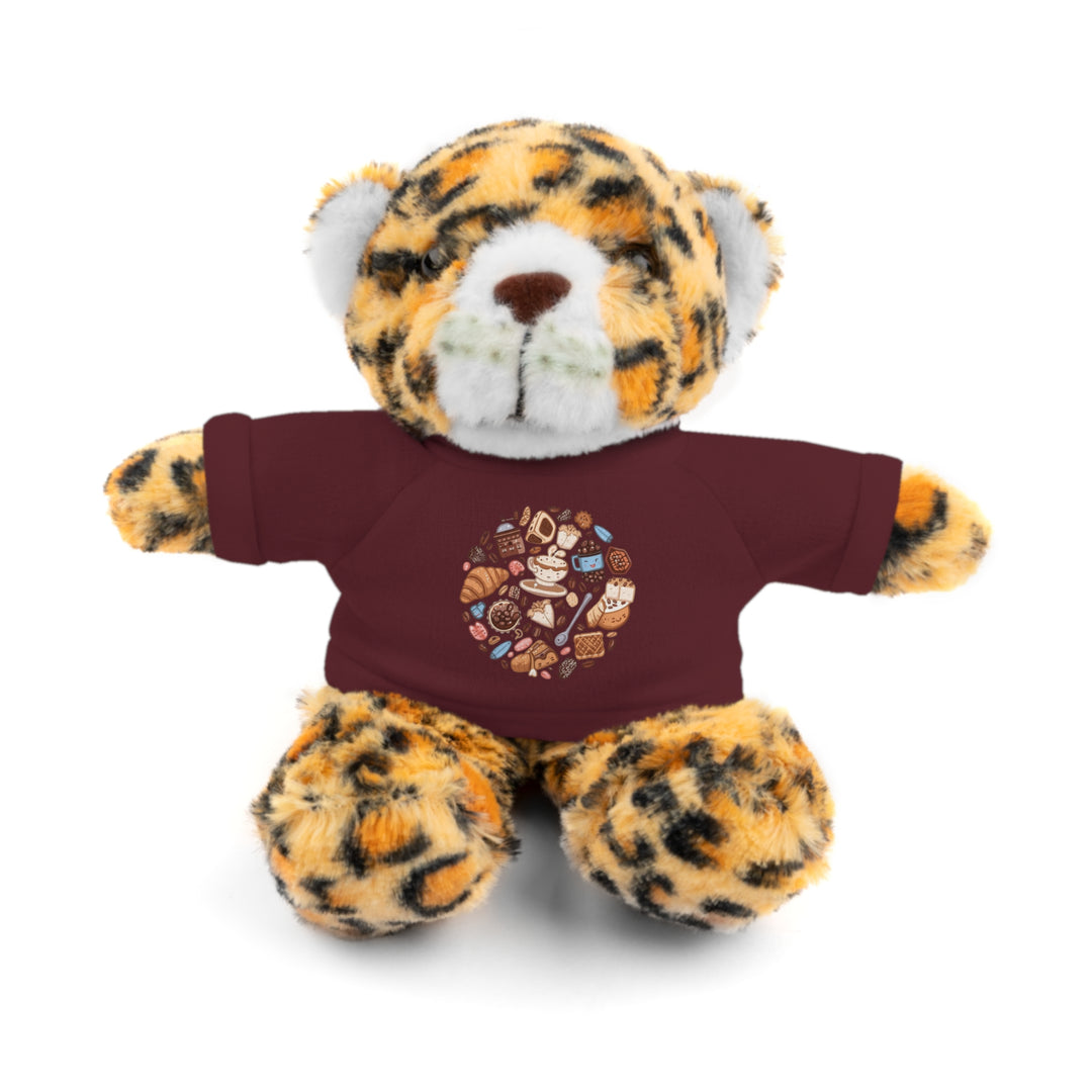 Custom Stuffed Animal w/ Coffee & Dessert Tee – Cute Plush Gift 8”