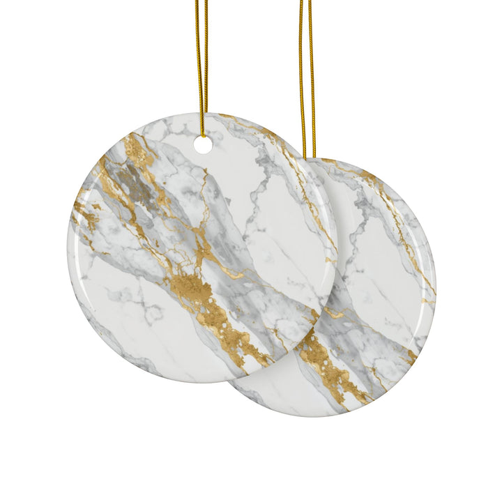 Custom Marble Gold Double-Sided Ceramic Ornaments – Luxe, Modern Decor