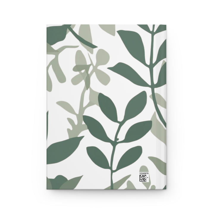 Matte Hardcover Journal – Modern Botanical Black, Customizable Nature Chic