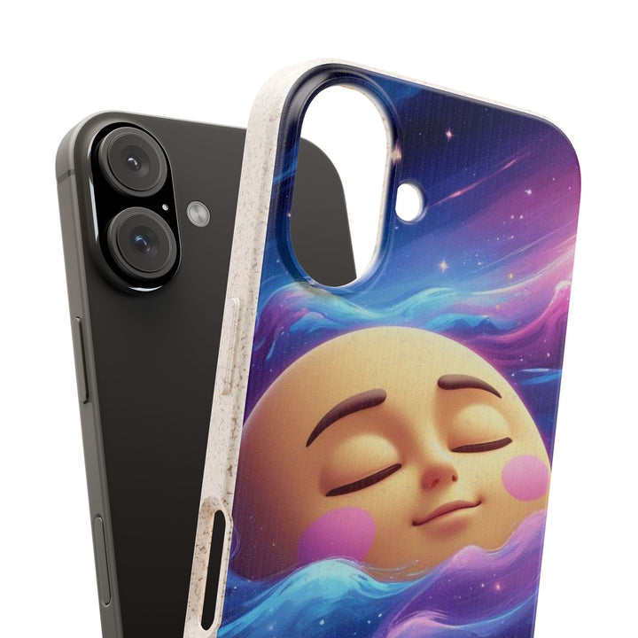 Dreamy Galaxy Biodegradable Phone Case – Eco-Friendly, Cute Moon Design