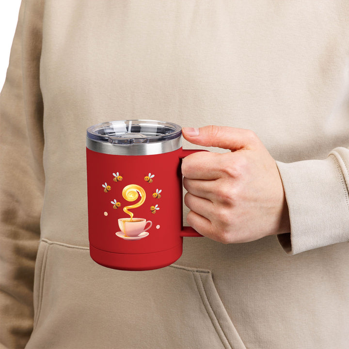 Warm Pastel Bees & Honey 15oz Coffee Mug Tumbler – Cute Travel Cup