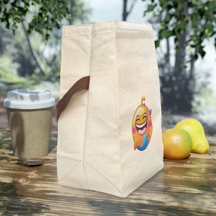 Emoji Vibe Canvas Lunch Bag w/ Strap – Insulated, Fun & Eco-Friendly
