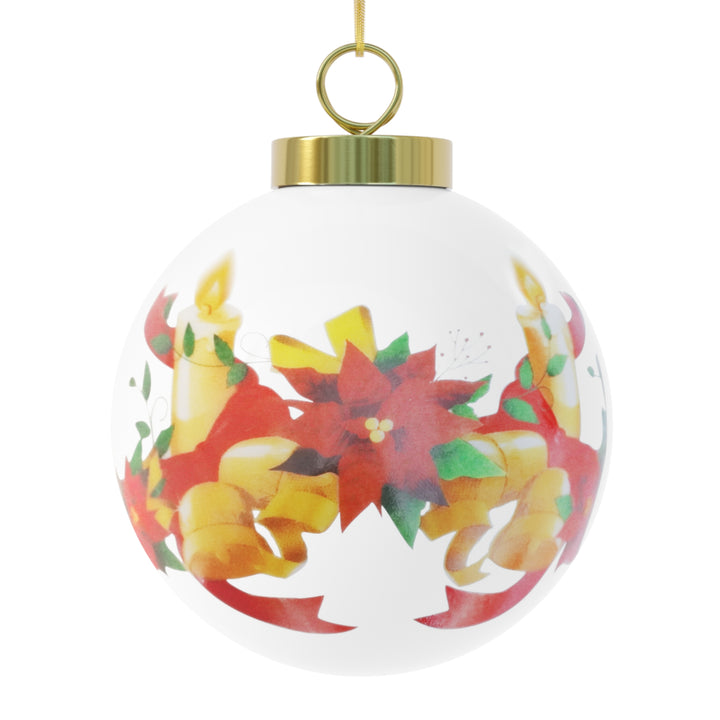 Personalized Bold Geometric Holiday Ball Ornament – Modern, Vibrant & Custom
