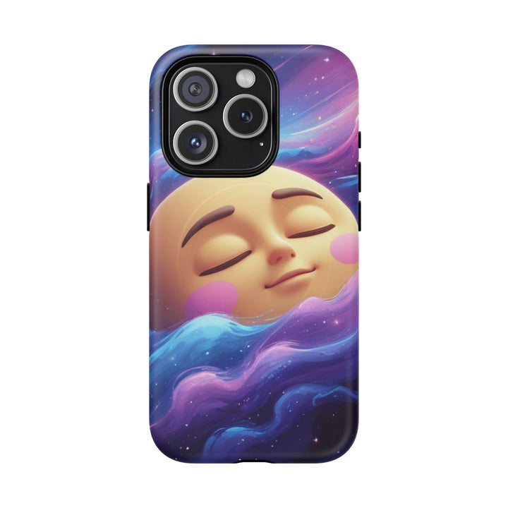 Tough Magnetic Galaxy Case – MagSafe Dual Layer, Cute Moon & Cosmic Vibes