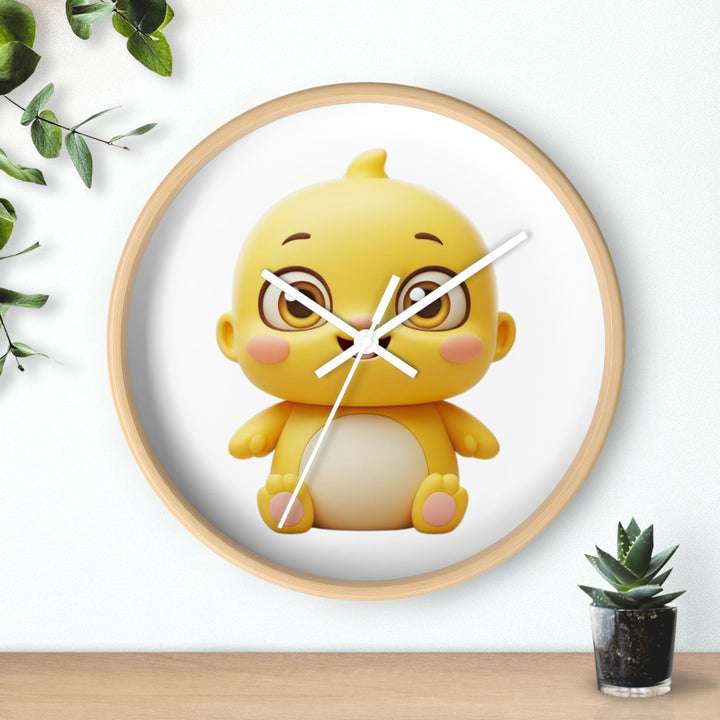 Modern Cute Chick Wall Clock – Silent Quartz, Adorable Kawaii Nursery Decor