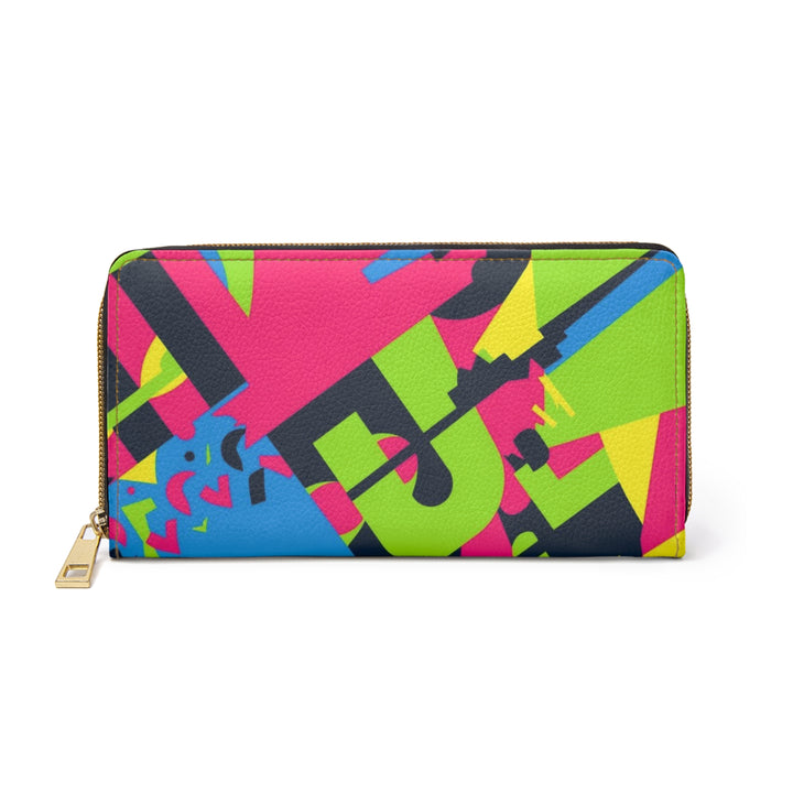 Personalized Neon Geometric Zipper Wallet – Sleek, Trendy & Secure