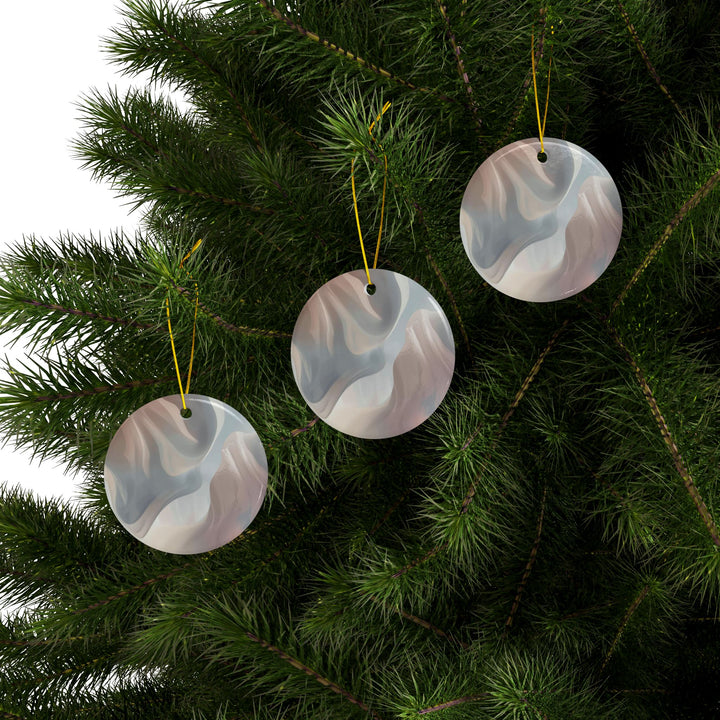 Custom Double-Sided Ceramic Ornaments – Modern Pastel Abstract – 1/3/5/10pc