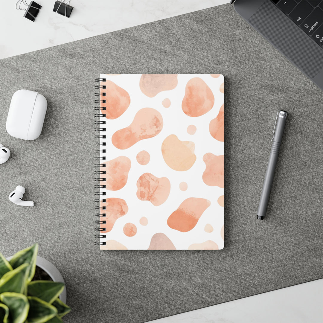Blush Watercolor A5 Wirobound Notebook – Trendy Softcover, 150 Pages