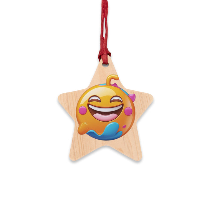 Handcrafted Wooden Ornaments – Playful Emoji Smile, Magnetic, Gift-Ready