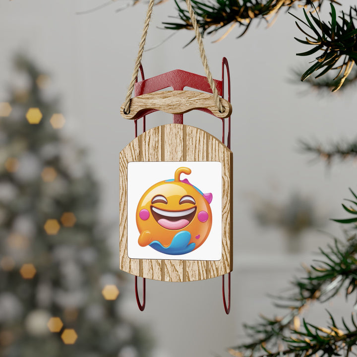 Personalized Emoji Sled Ornaments – Whimsical Holiday Decor & Gifts