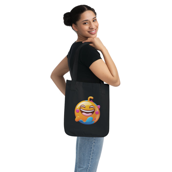 Emoji Joy Organic Canvas Tote Bag – Eco-Chic, Playful & Durable